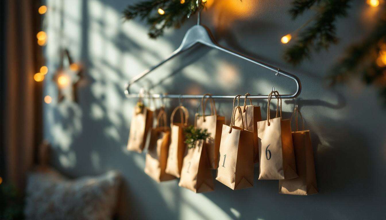 DIY : calendrier de l'Avent avec un cintre