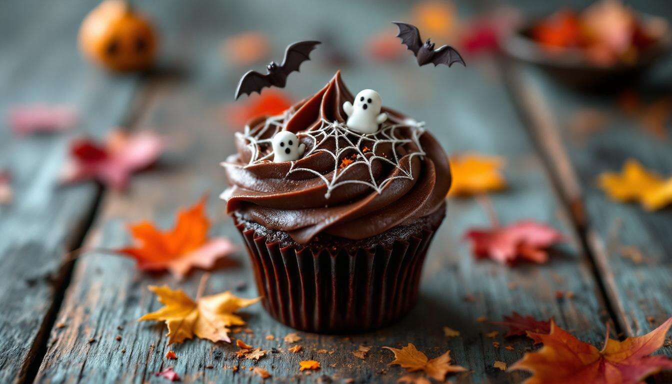 Cupcakes Halloween : recette au chocolat effrayante