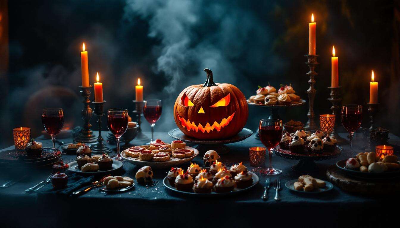 Décoration de buffet sanglant pour Halloween